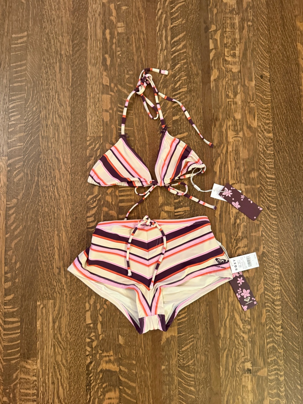 Madhappy x Roxy Striped Bikini Set size medium